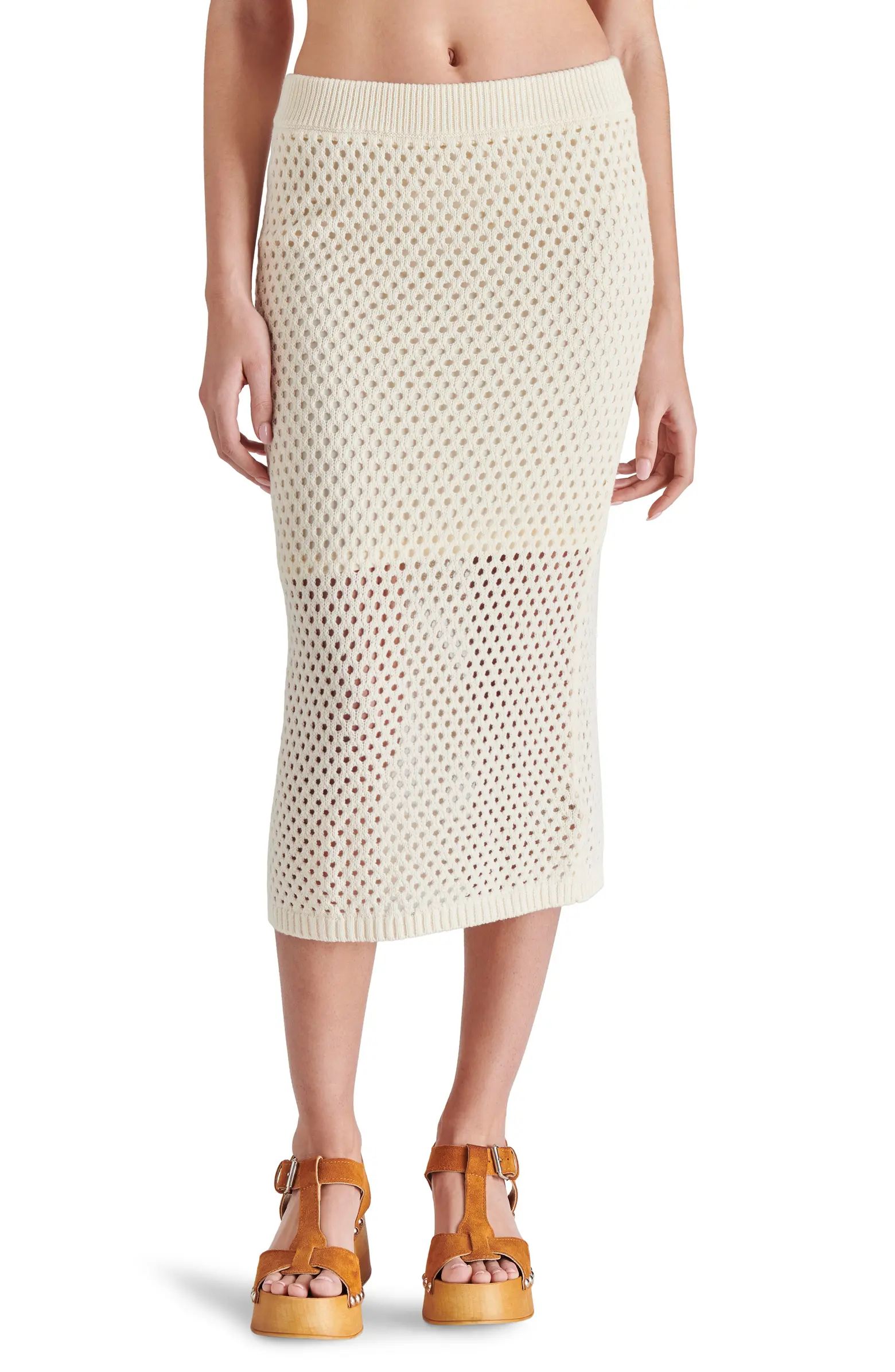 Steve Madden Rosalind Open Stitch Midi Sweater Skirt | Nordstrom | Nordstrom