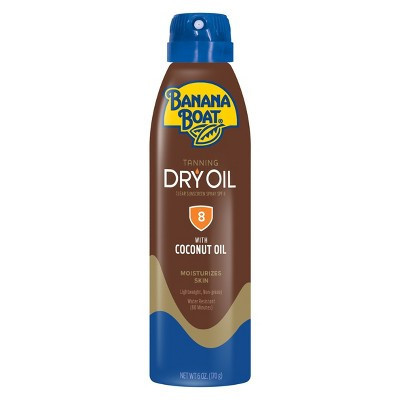 Banana Boat Dry Oil Clear Sunscreen Spray - SPF 8 - 6oz: Paraben-Free, Aluminum-Free, Coconut Scent, Whole Body Application | Target