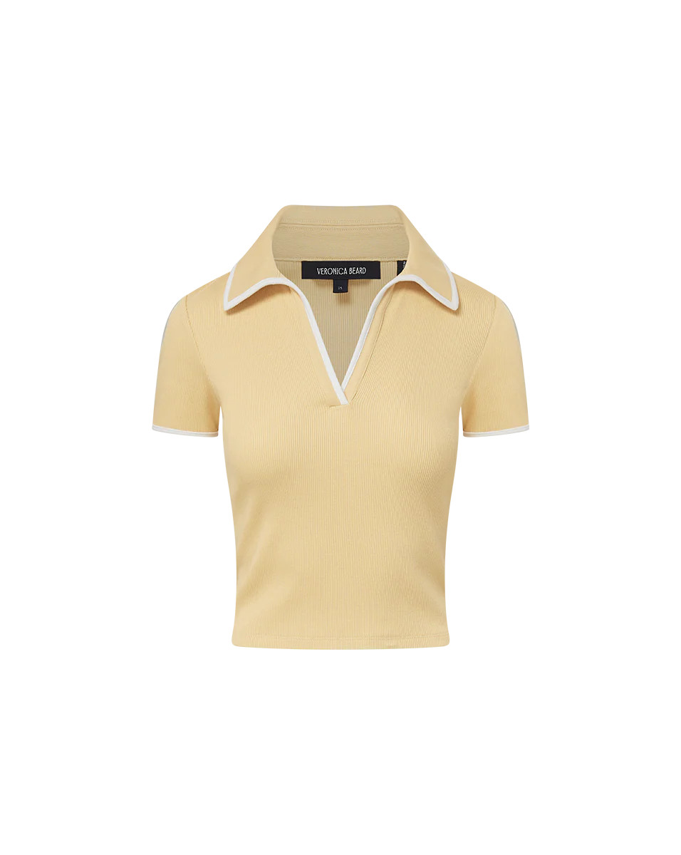 Kearney Polo Tee With Contrast Piping | Veronica Beard