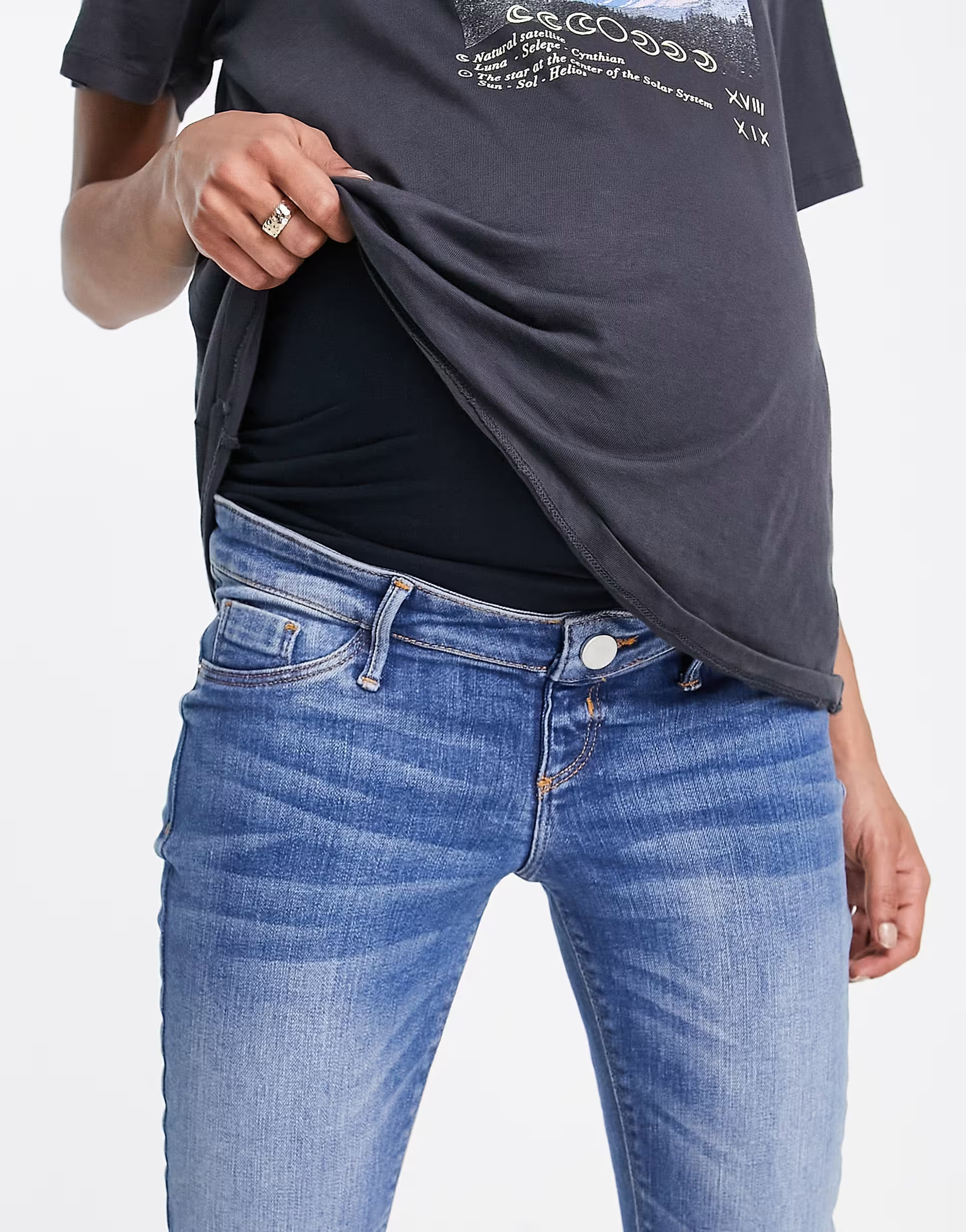 River Island Maternity skinny jean in medium denim | ASOS (Global)