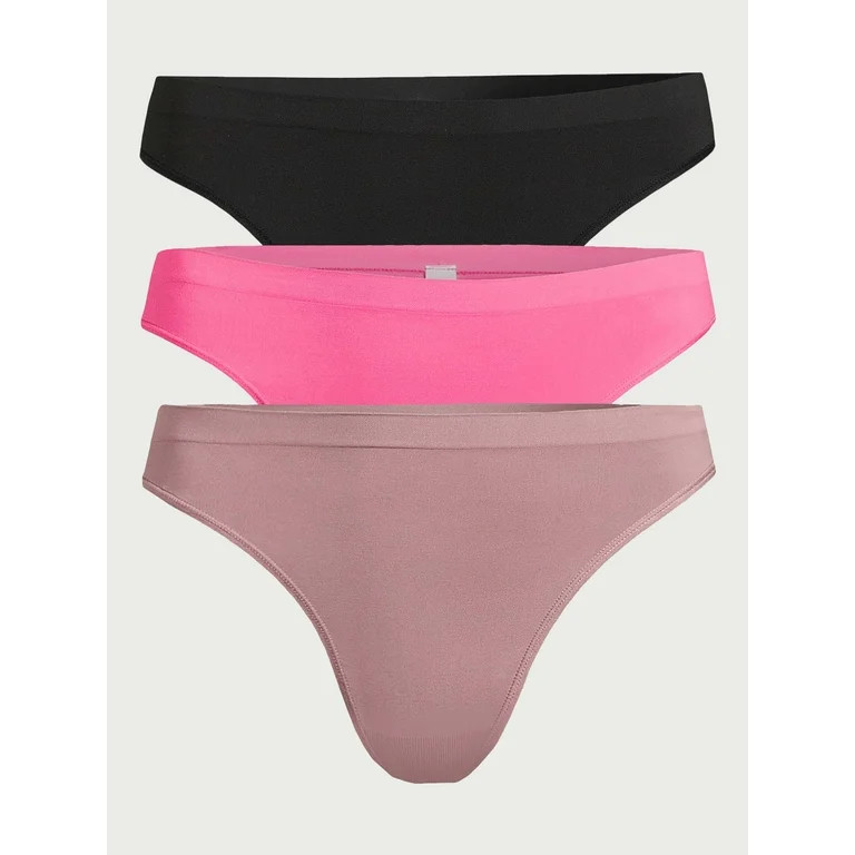 Joyspun Women's Seamless Thong Panties, 3-Pack, Sizes XS to 3XL | Walmart (US)