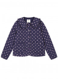 Laura Ashley X Joanie - Elin Lington Ditsy Floral Print Quilted Jacket - Navy | Joanie