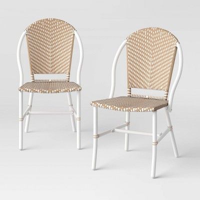 Suffield 2pk Wicker Patio Dining Chairs - Natural - Threshold™ | Target