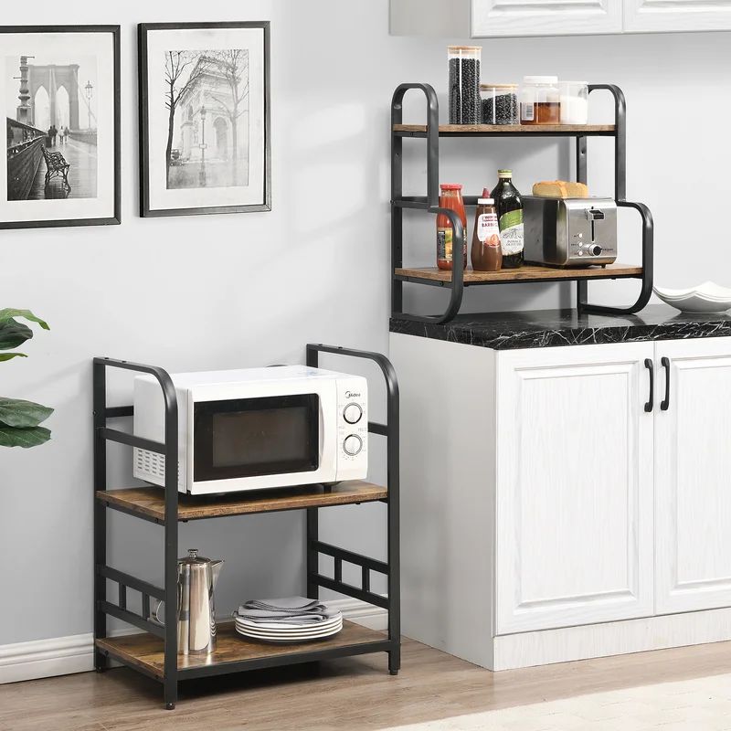 23.6'' Iron Standard Baker's Rack with Microwave Compatibility | Wayfair North America