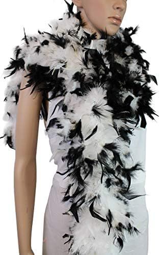 Feather Boa - 2 Yards Long, White With Black Tips | Amazon (US)