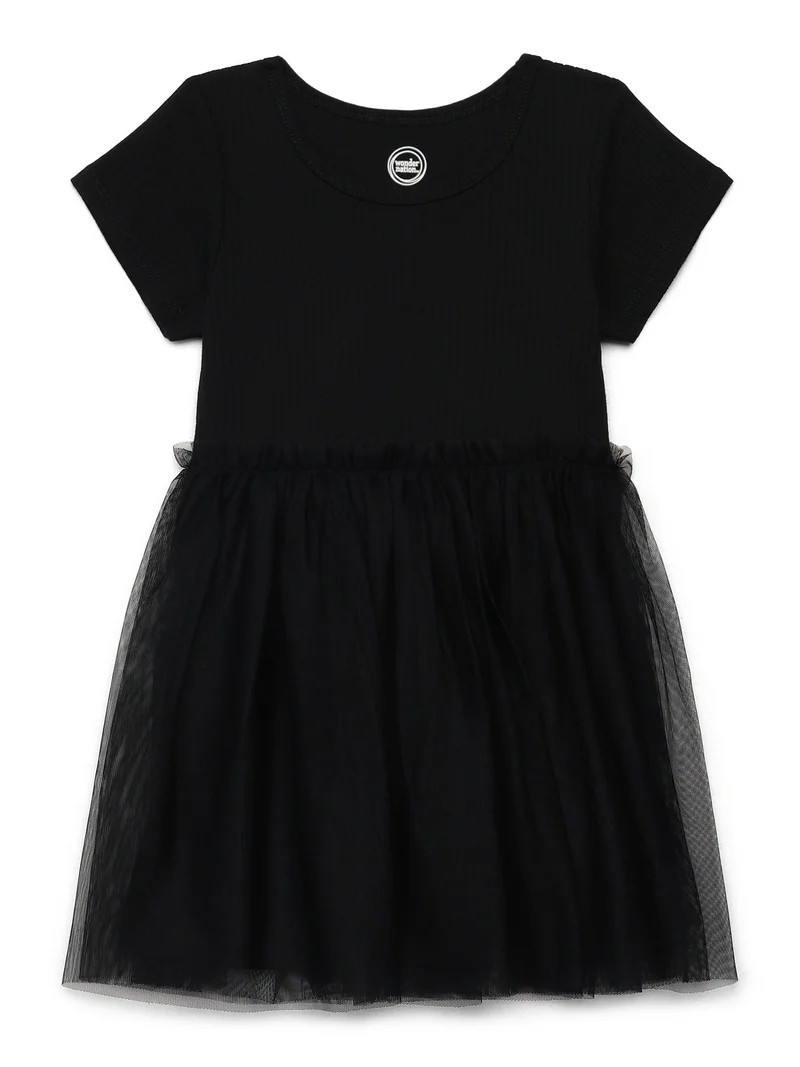 Wonder Nation Girls Short Sleeve Solid Tutu Dress, Sizes 4-18 & Plus | Walmart (US)