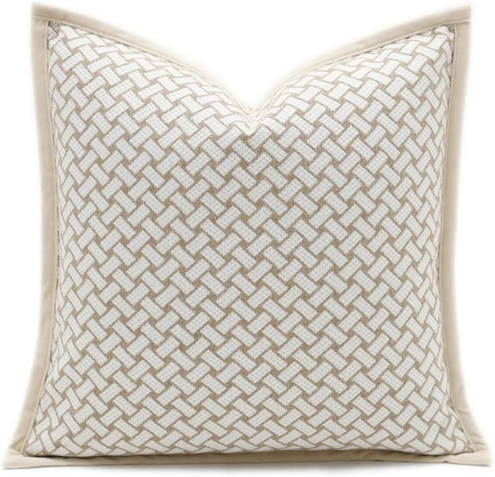 Croker Horse 20x20'' Inches Throw Pillow Cushion Cover - Grid Pattern Chenille Jacquard Embroider... | Amazon (US)