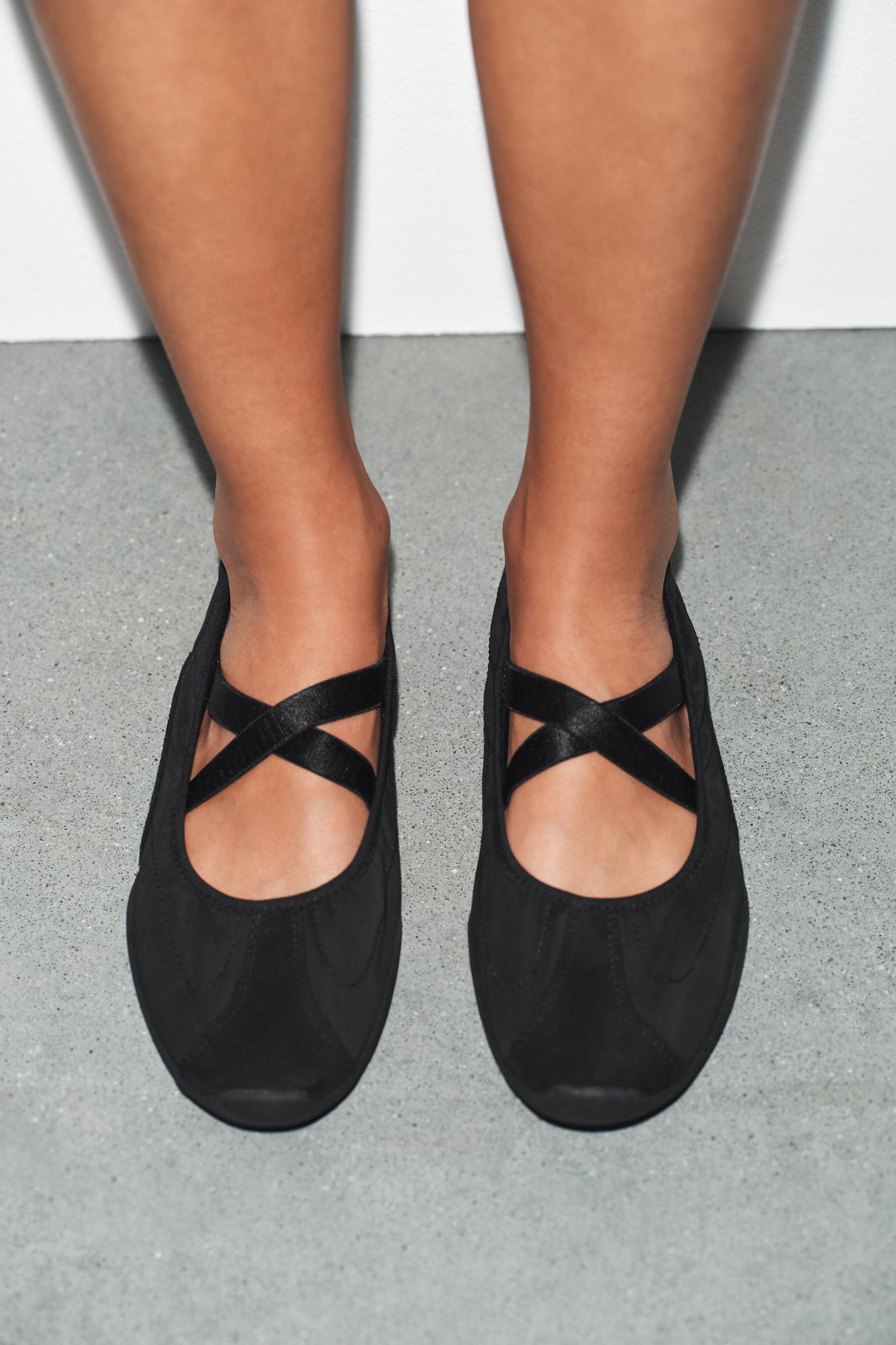 SPORTY BALLET FLATS WITH ELASTIC STRAPS | Zara US