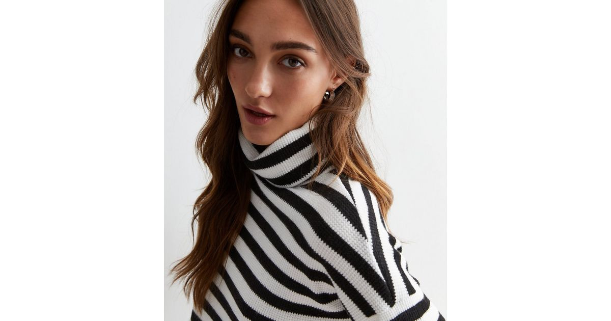 Black Stripe Ribbed Roll Neck Jumper
						
						Add to Saved Items
						Remove from Saved Item... | New Look (UK)