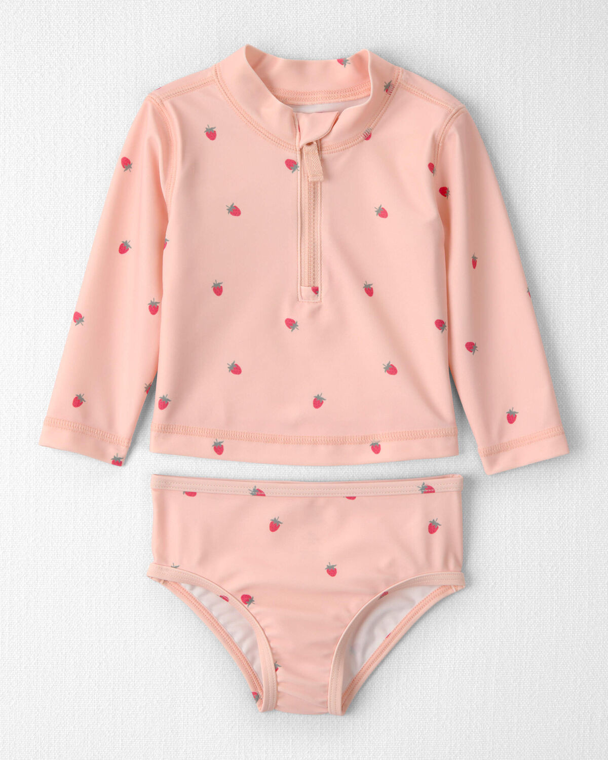 Baby Girl 2-Piece Recycled Rashguard Swimsuit Set in Strawberry Print - Little Planet | Carter's | Carter's Inc