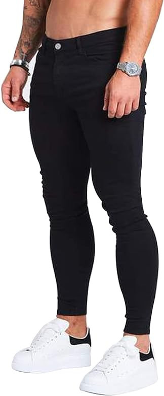 HUNGSON Men's Ripped Skinny Jeans Stretchy Slim Fit Jeans Pants | Amazon (US)