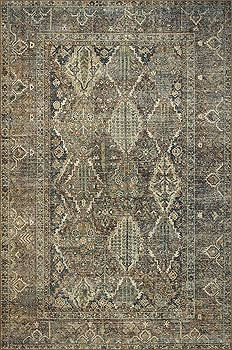 Loloi Magnolia Home by Joanna Gaines x Loloi Banks BAN-05 Collection Machine Washable Spice/Blue ... | Amazon (US)