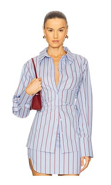 Line & Dot Getty Shirt in Blue & Red from Revolve.com | Revolve Clothing (Global)