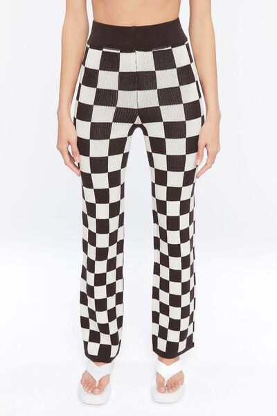 Sweater-Knit Checkered Crop Top & Pants Set | Forever 21 (US)