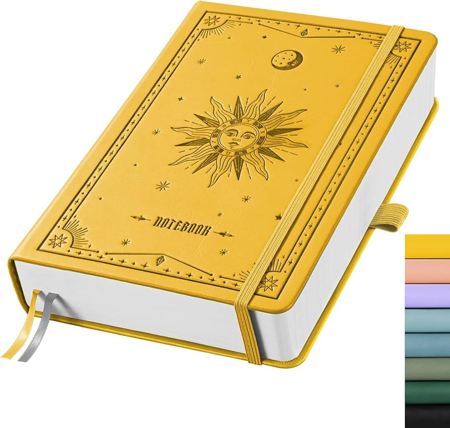 EMSHOI A5 Notebook Lined Journal - 320 Numbered Pages, 100gsm Thick Notepad, Hardcover Leather Co... | Amazon (UK)