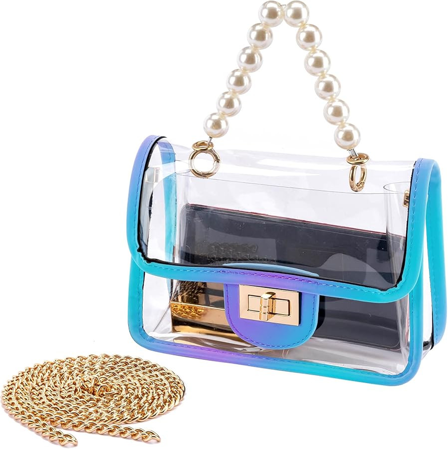 Clear Purse for Women, Fashion Crossbody Clutch Handbag Cute, Small See Through Bag | Amazon (US)