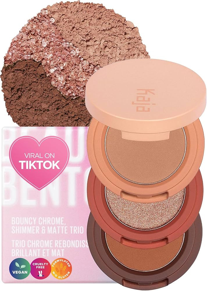 KAJA Beauty Bento Collection - Bouncy Eyeshadow Trio | Warm Honey Tones, Travel Size, 10 Spiked G... | Amazon (US)