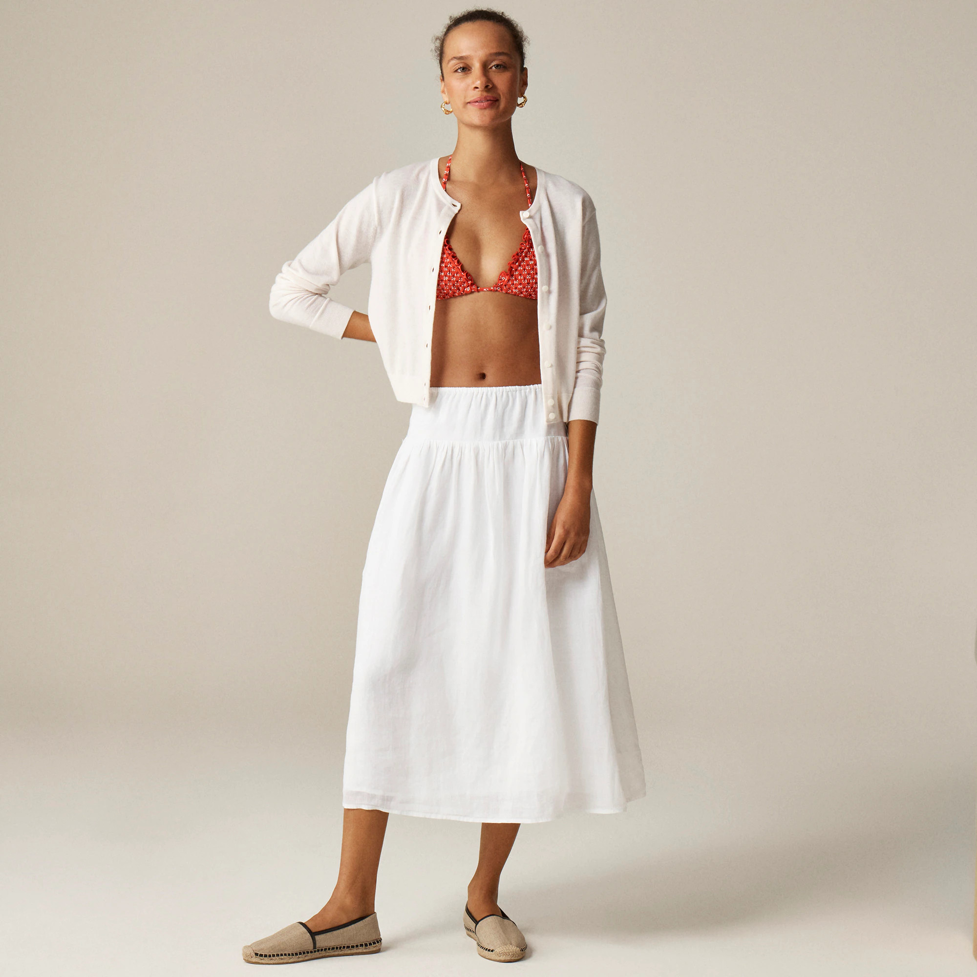 Side-tie skirt in ramie | J. Crew US