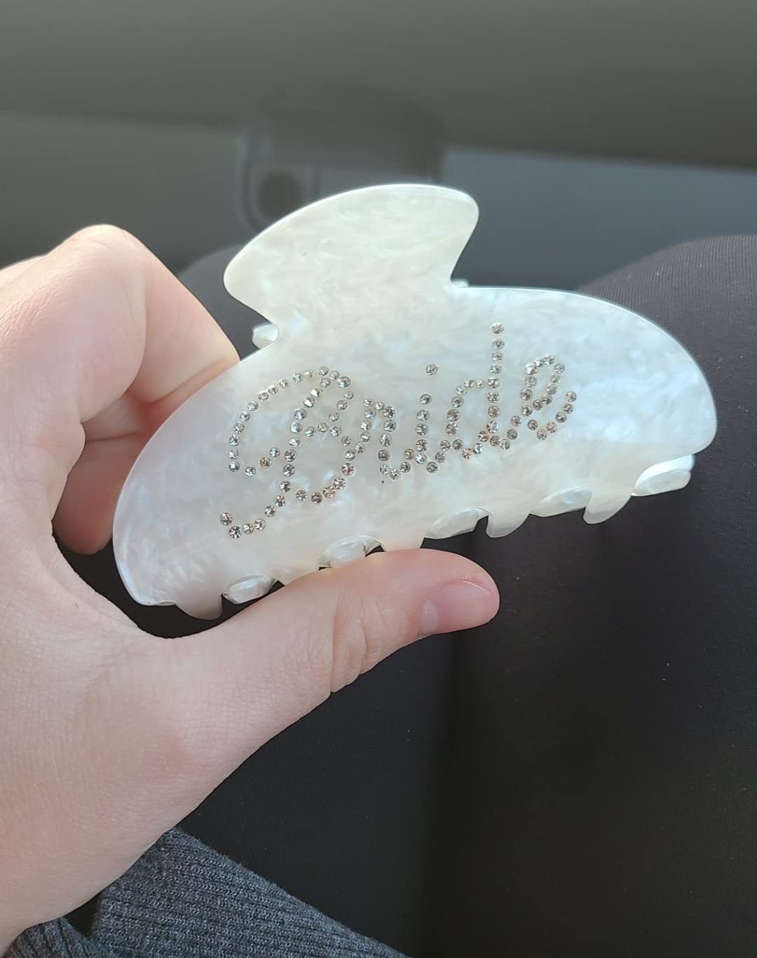 xo, Fetti Bride Claw Clip, White Acrylic Hair Clip, Rhinestone Bride Logo | Bachelorette Party De... | Amazon (US)