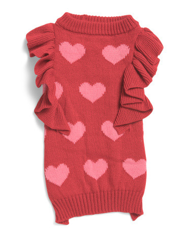 Heart Ruffle Pet Sweater | TJ Maxx