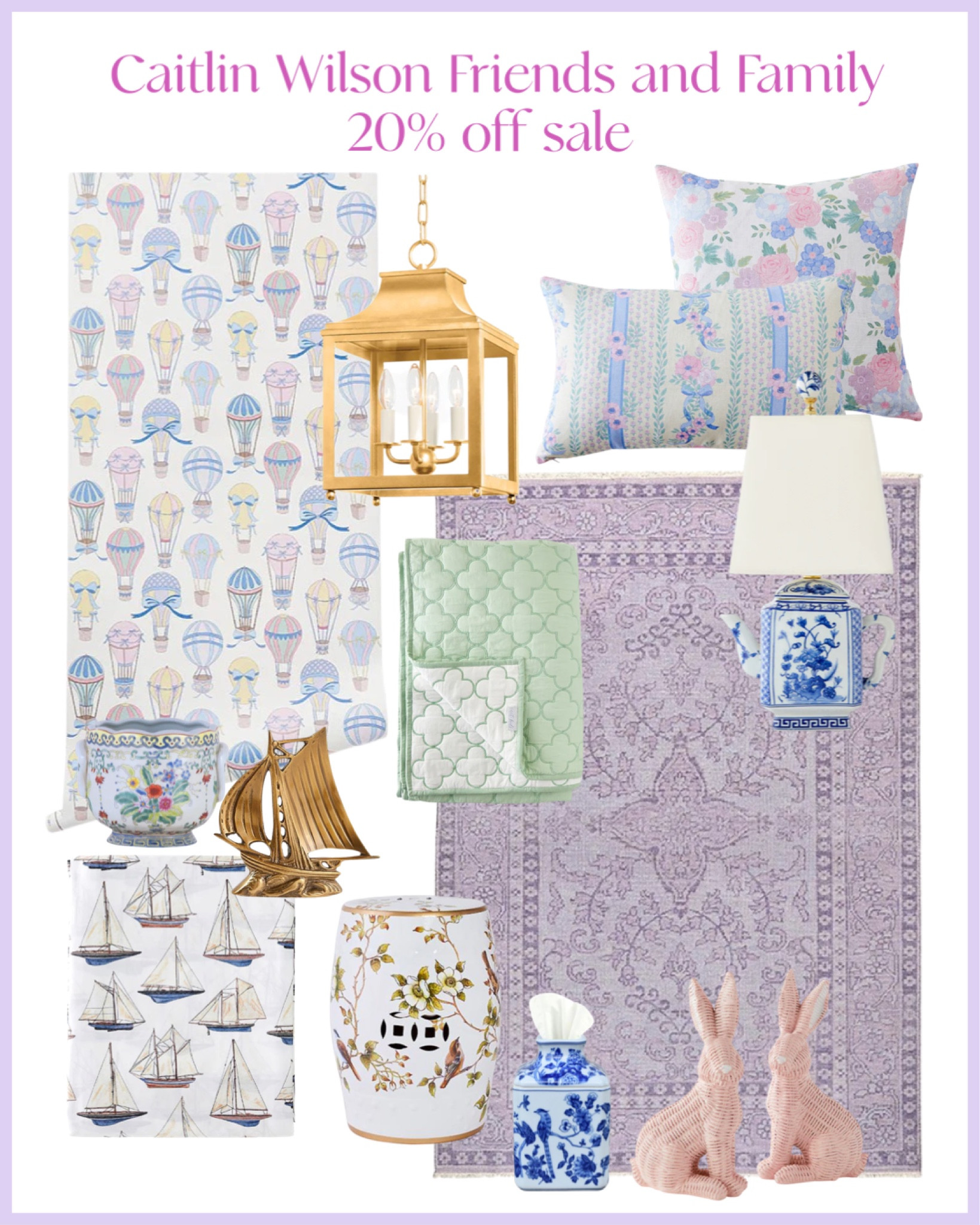 Best time of the year! Caitlin Wilson 20% off sale with code FRIENDSFAMILY. Grand millennial decor dreams. Sweet pastel rugs and bedding. It all goes together too well

#LTKunder100 #LTKsalealert #LTKhome