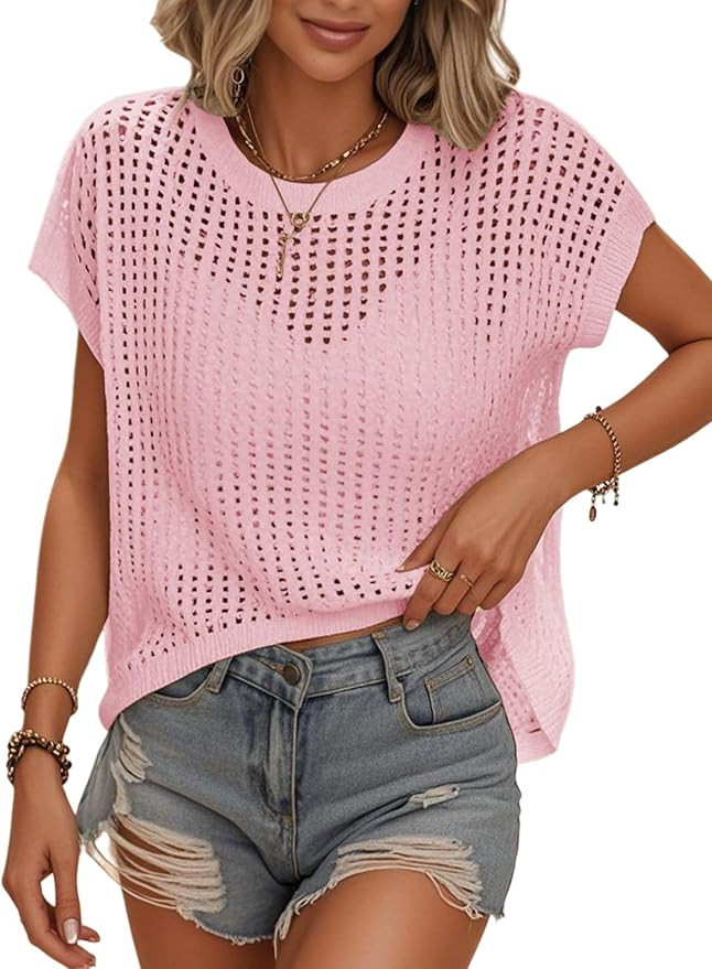Crochet Tops Tank Top Sweater Vest | Amazon (US)