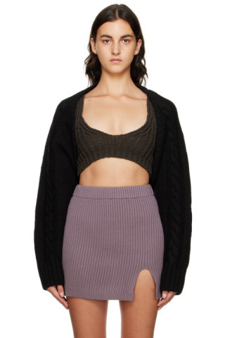 Black Open Front Cardigan | SSENSE