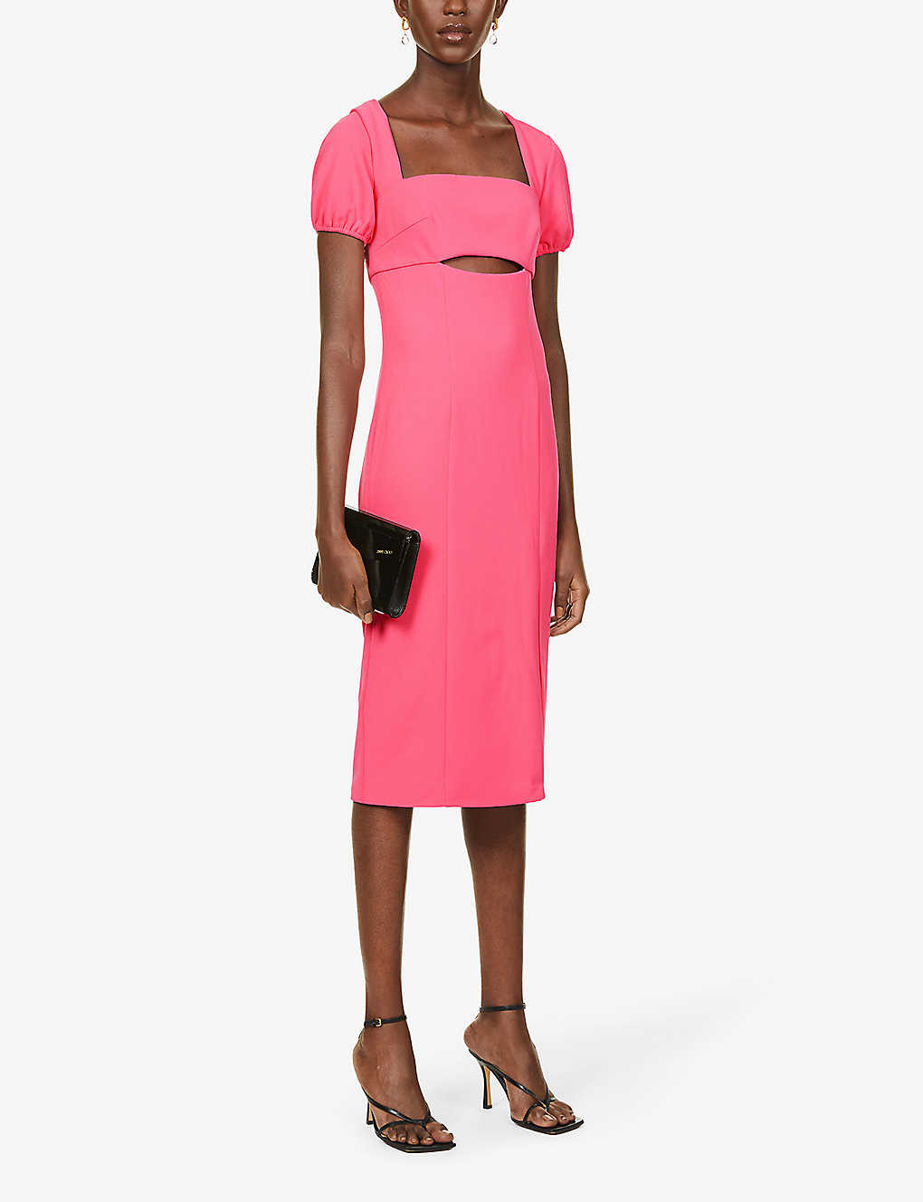 Cut-out stretch-crepe midi dress | Selfridges