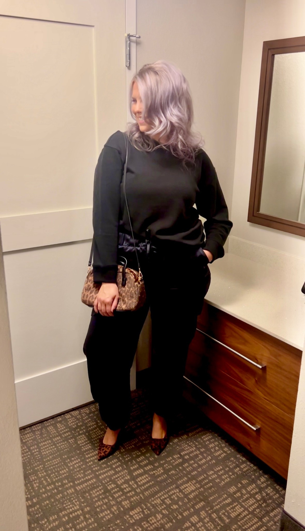 ✔️Black Crewneck Sweatshirt 〰️ size Med
✔️Leopard Pumps 〰️ TTS  
✔️Leopard Satchel Crossbody 〰️ textured!
✔️Black Satin Cargo Pants 〰️ similar 

#walmart #walmartfashion #walmartstyle  walmart fashion, walmart style, walmart outfit, walmart look, walmart fashion, found it at walmart, walmart fashion finds, walmart summer, walmart winter, walmart fall, walmart spring, walmart new arrivals, walmart outfit, walmart outfit inspo, walmart outfit inspiration, walmart curves, walmart curvy, curvy walmart, midsize walmart, walmart midsize, walmart ootd, walmart shopping, new at walmart  #leopard #print leopard print, leopard, leopard outfit, outfit with leopard, leopard belt, leopard shoes, leopard boots, leopard handbag, leopard purse, leopard bag, leopard accept, animal print, leopard inspiration, leopard outfit inspiration, leopard inspo, leopard pattern, animal print pattern, leopard shirt
#black #ootd black jeans, black look, black outfit, outfit with black, black clothing, looks with black, black fashion, black outfit inspo, black outfit inspiration, looks featuring black, black ootd, black top, black shirt, black pants, black shoes, black jacket, black bag, black purse #under20 #under30 #under40 #under50 #under60 #under75 #under100 #affordable #budget #inexpensive #size14 #size16 #size12 #medium #large #extralarge #xl #curvy #midsize #pear #pearshape #pearshaped budget fashion, affordable fashion, budget style, affordable style, curvy style, curvy fashion, midsize style, midsize fashion 


#LTKMidsize #LTKWorkwear #LTKFindsUnder50