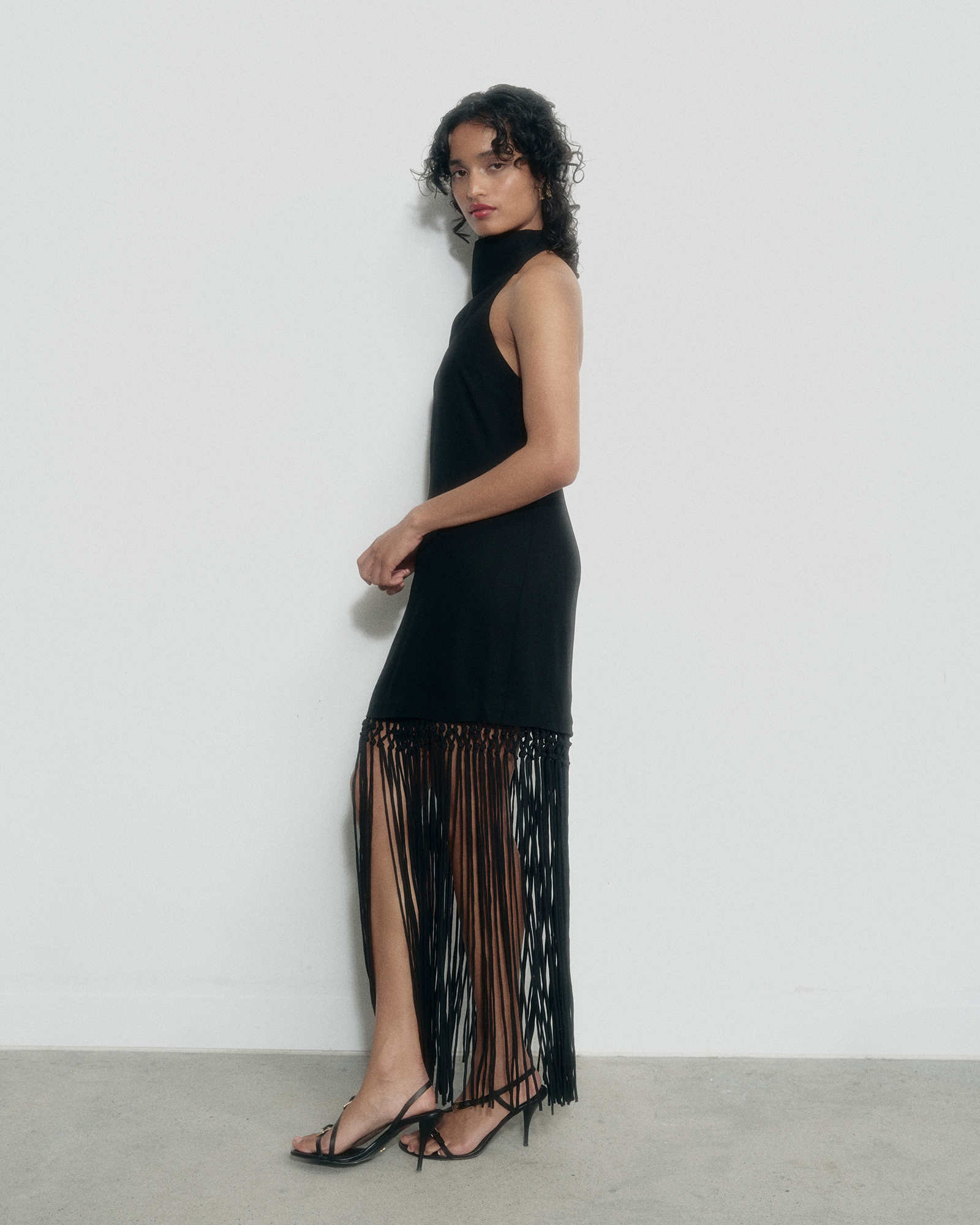 Witchery Women's Fringe Hem Dress in Black | Size 10 | Acetate/Viscose | Witchery (AU)