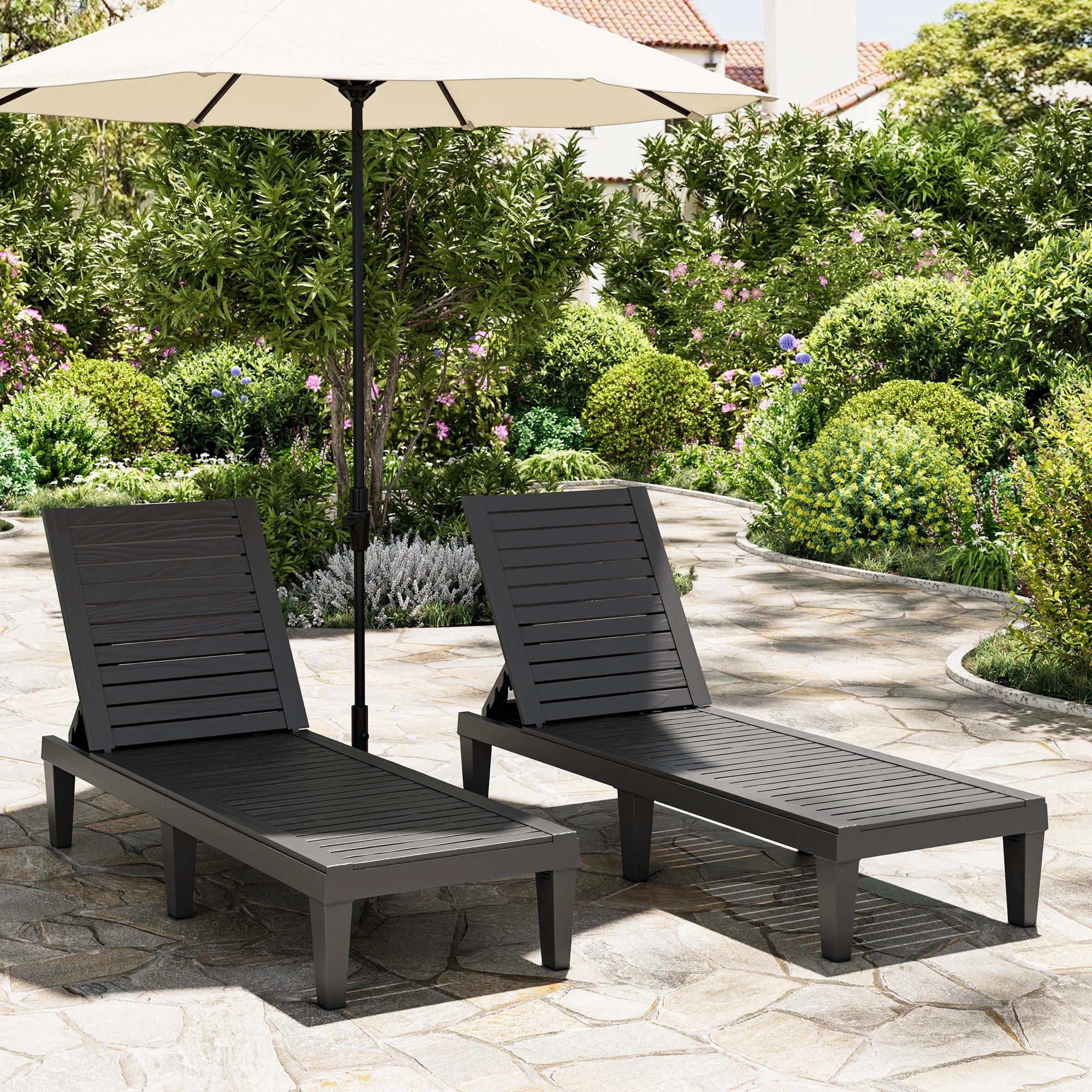 Outdoor Chaise Lounge Chair Set of 2,Lightweight Patio Chairs,Waterproof Lawn Chairs Lounge Outdo... | Walmart (US)