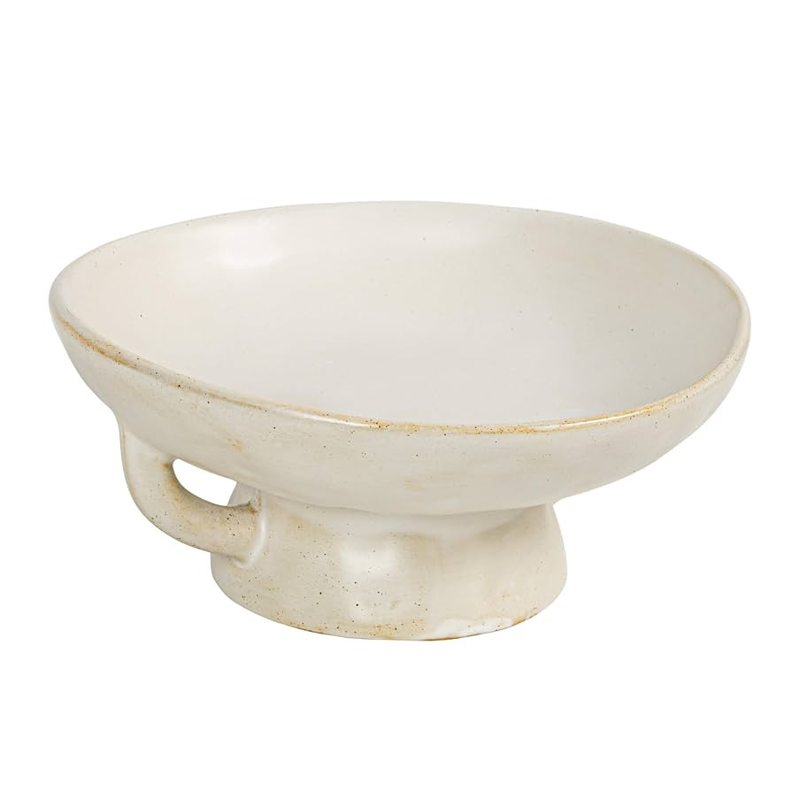 Creative Co-Op Stoneware Bowl w Reactive Glaze, White | Amazon (US)