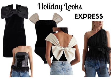 Express sale, holiday tops and dresses, sequin tube top, bow dress, bow tops

#LTKGiftGuide #LTKSeasonal #LTKHoliday