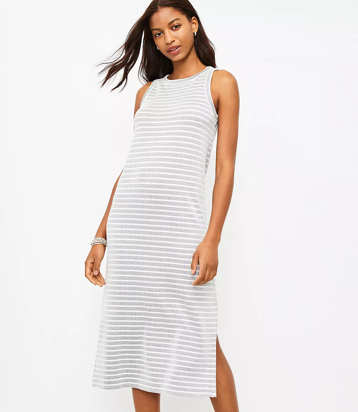 Striped Tank Midi Dress | LOFT | LOFT