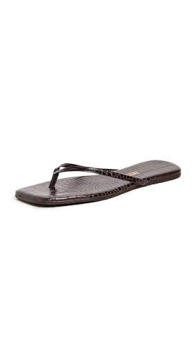 TKEES Women's Square Toe Lily Flip-Flop, Carob Croc, 11 | Amazon (US)