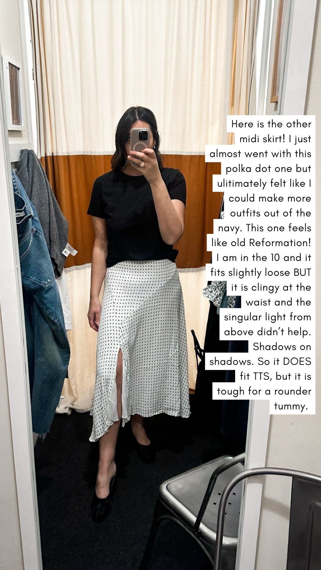 Madewell Insider sale -- 30% off! I'm in the medium of the tee, 10 of the skirt. It runs true to size but clingy!  

 