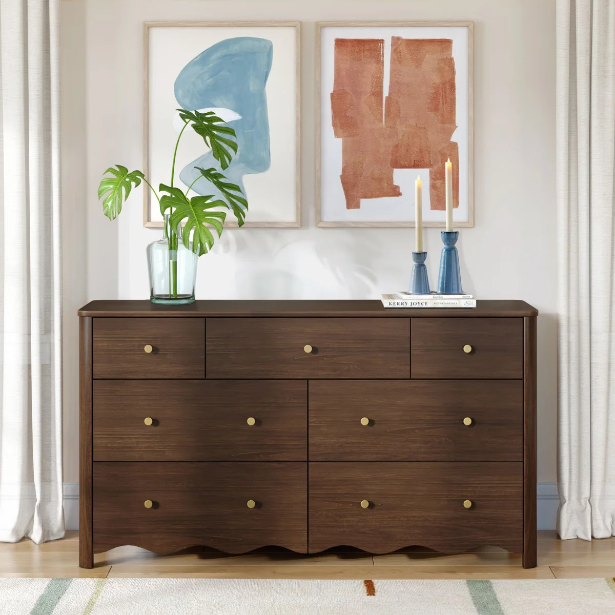 Sutton 7 Drawer Dresser, Walnut | Wayfair North America