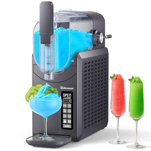 RELEXNOW Slushie Machine for Home – 6 Preset Programs, Soft Serve Frappés, Milkshakes, Margaritas & Frozen Drinks, No Ice Needed, Auto-Clean, LED Display, Quiet Operation, 88oz Capacity | Amazon (US)