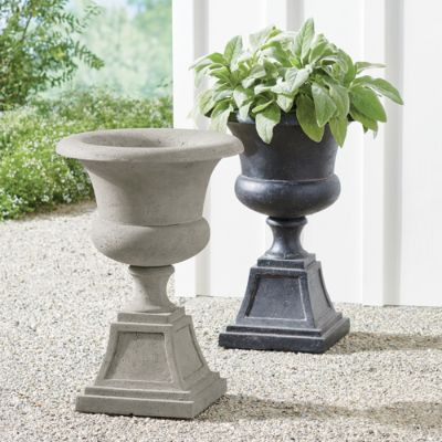 Zoey Faux Stone Pedestal Planter | Grandin Road | Grandin Road
