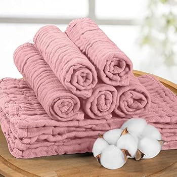 Amazon.com: Muslin Burp Cloths for Baby 10 Pack 100% Cotton Baby Washcloths Large 20''X10'' Super... | Amazon (US)