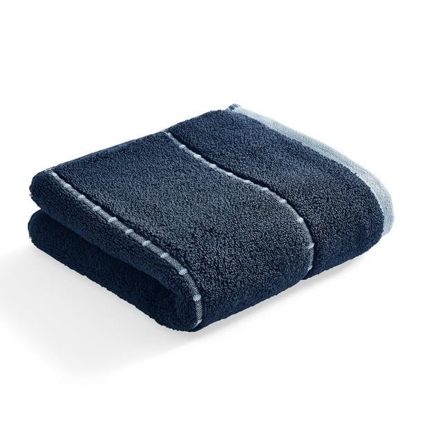 Better Homes & Gardens Thick and Plush Caldwell Stripe Hand Towel, Blue Admiral | Walmart (US)