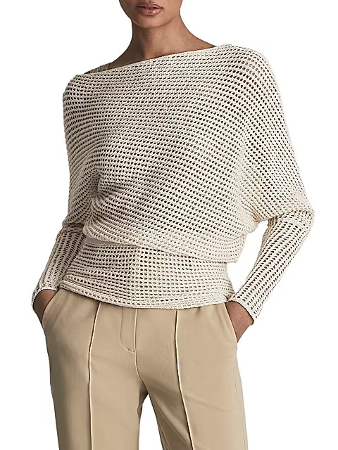 Lulu Open-Knit One-Shoulder Top | Saks Fifth Avenue