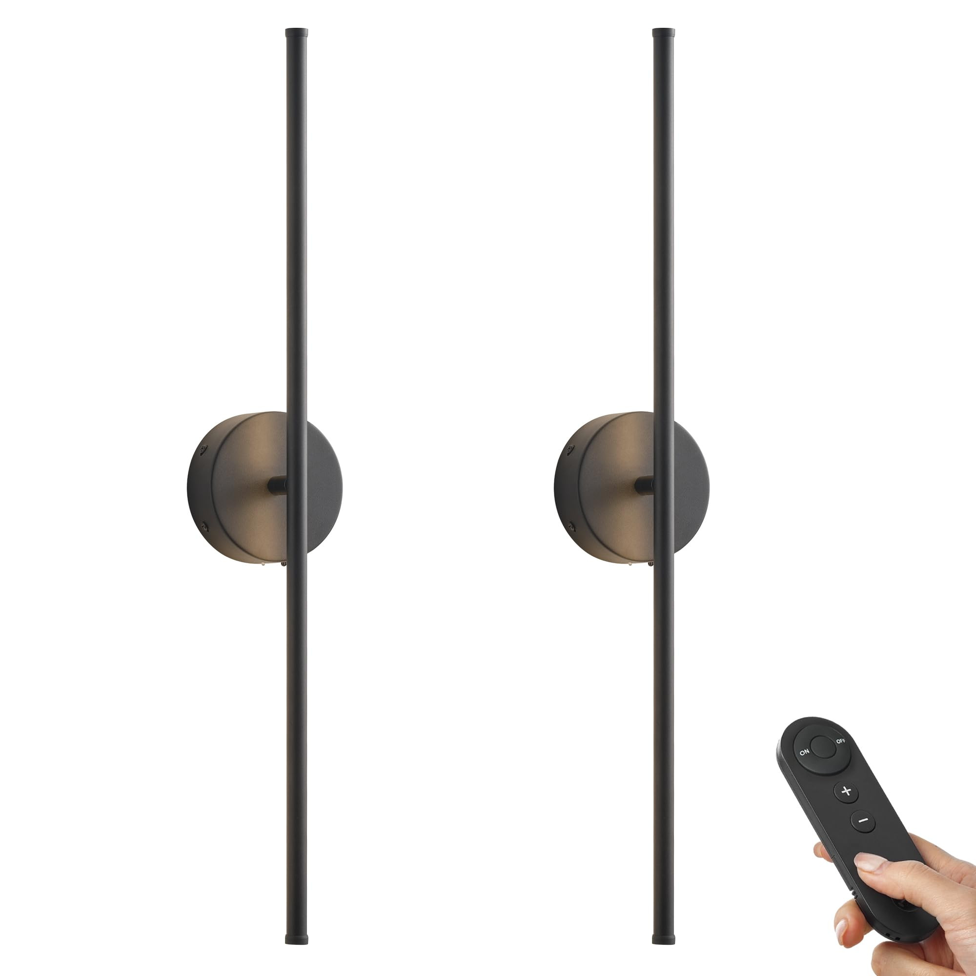 Battery Operated Wall Sconces with Remote Control, Dimmable Wall Sconces Set of Two, 350°Rotate,... | Amazon (US)