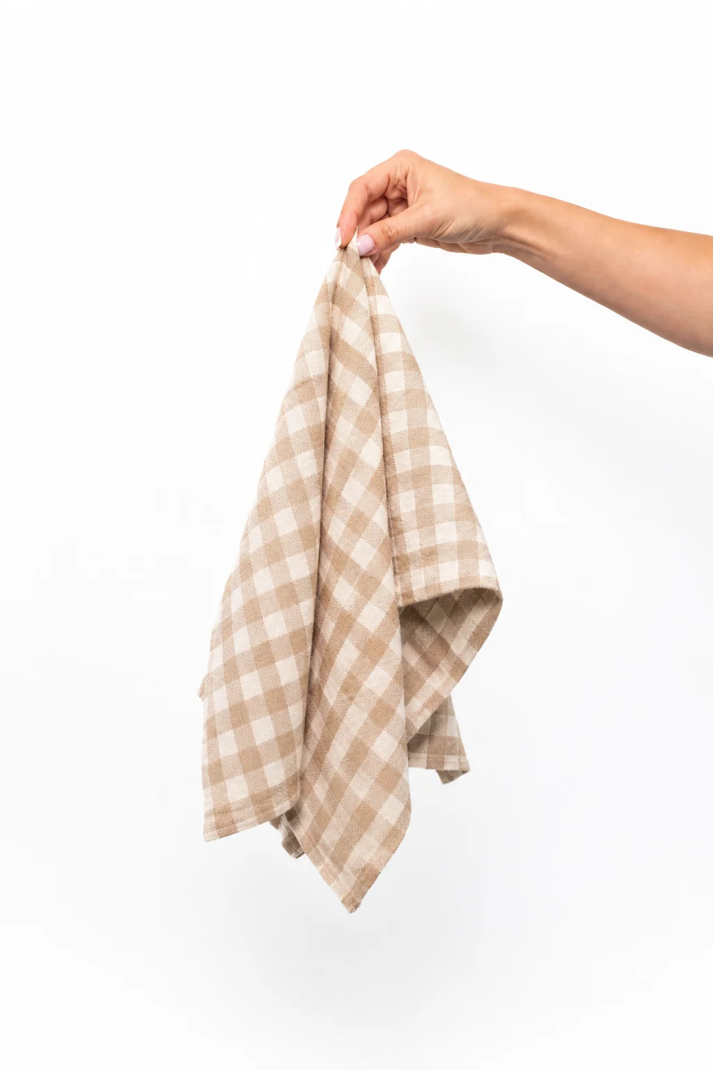 Gingham Tea Towel - Ivory and Tan | THELIFESTYLEDCO