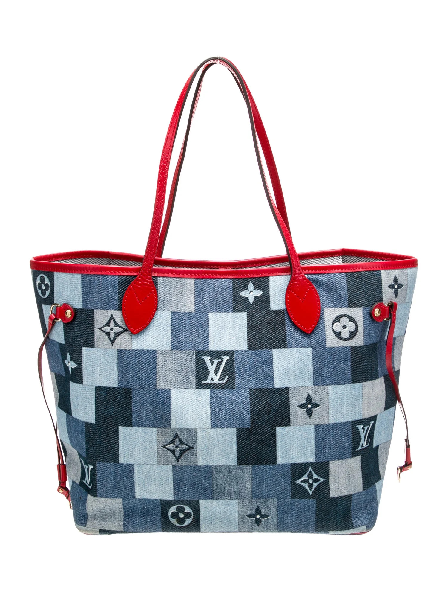 LV Monogram Denim Patchwork Neverfull MM | The RealReal