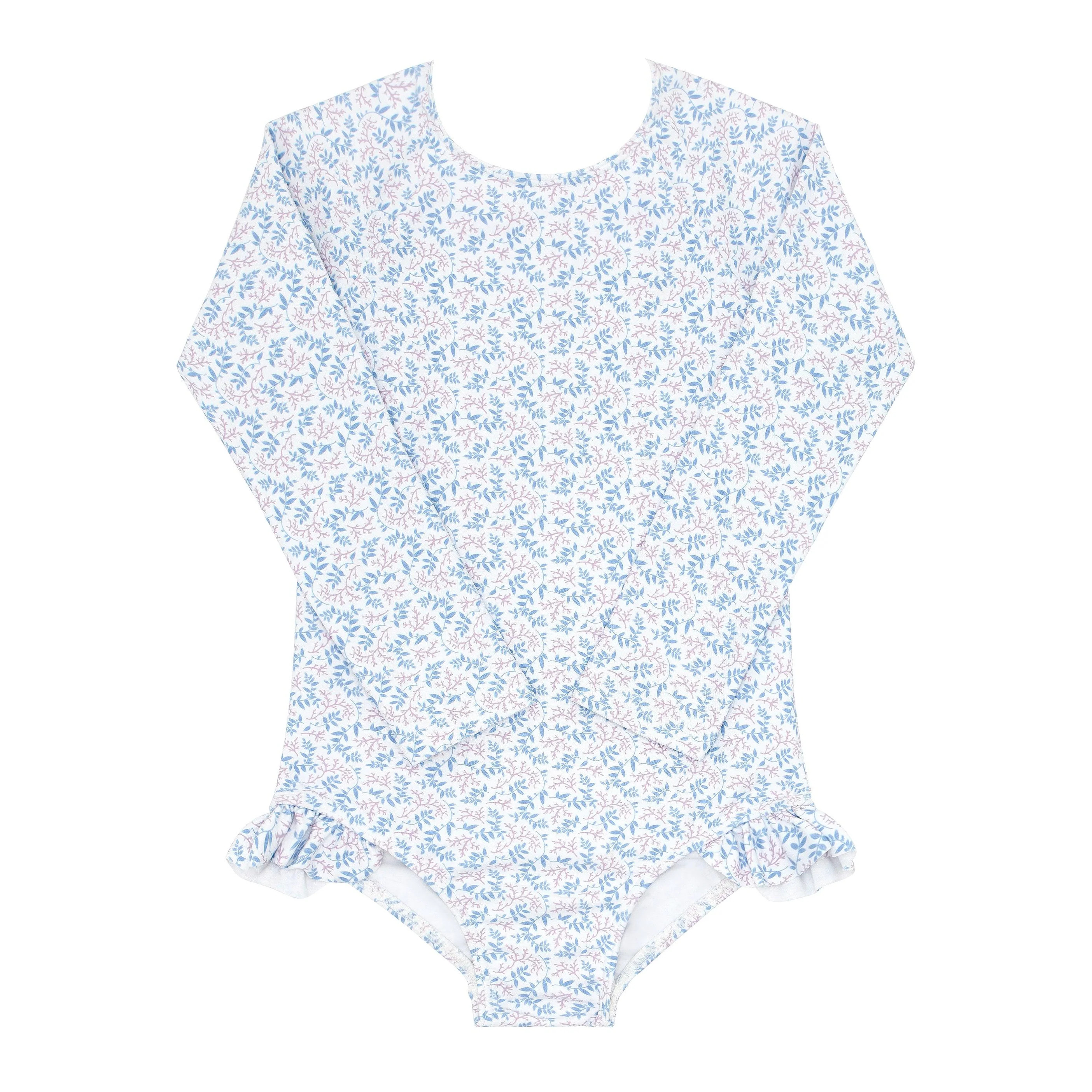 girls briland blue botanic rashguard one piece | minnow