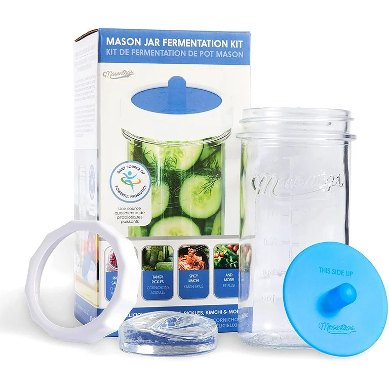 Masontops Wide Mouth Single Mason Jar Fermentation Kit (4-Piece) FKIT1W | Walmart (US)