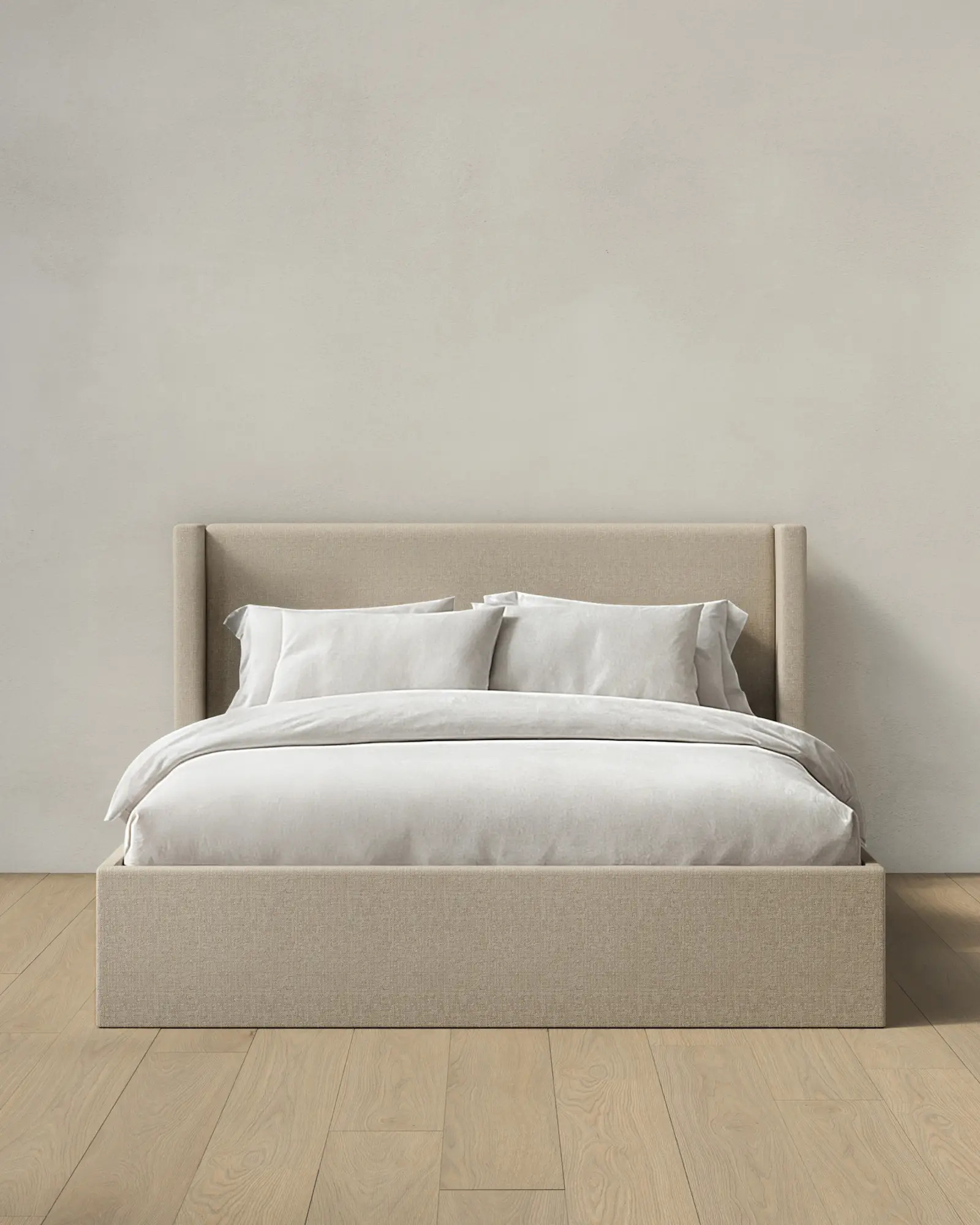 100% Linen Wingback Bed | Quince