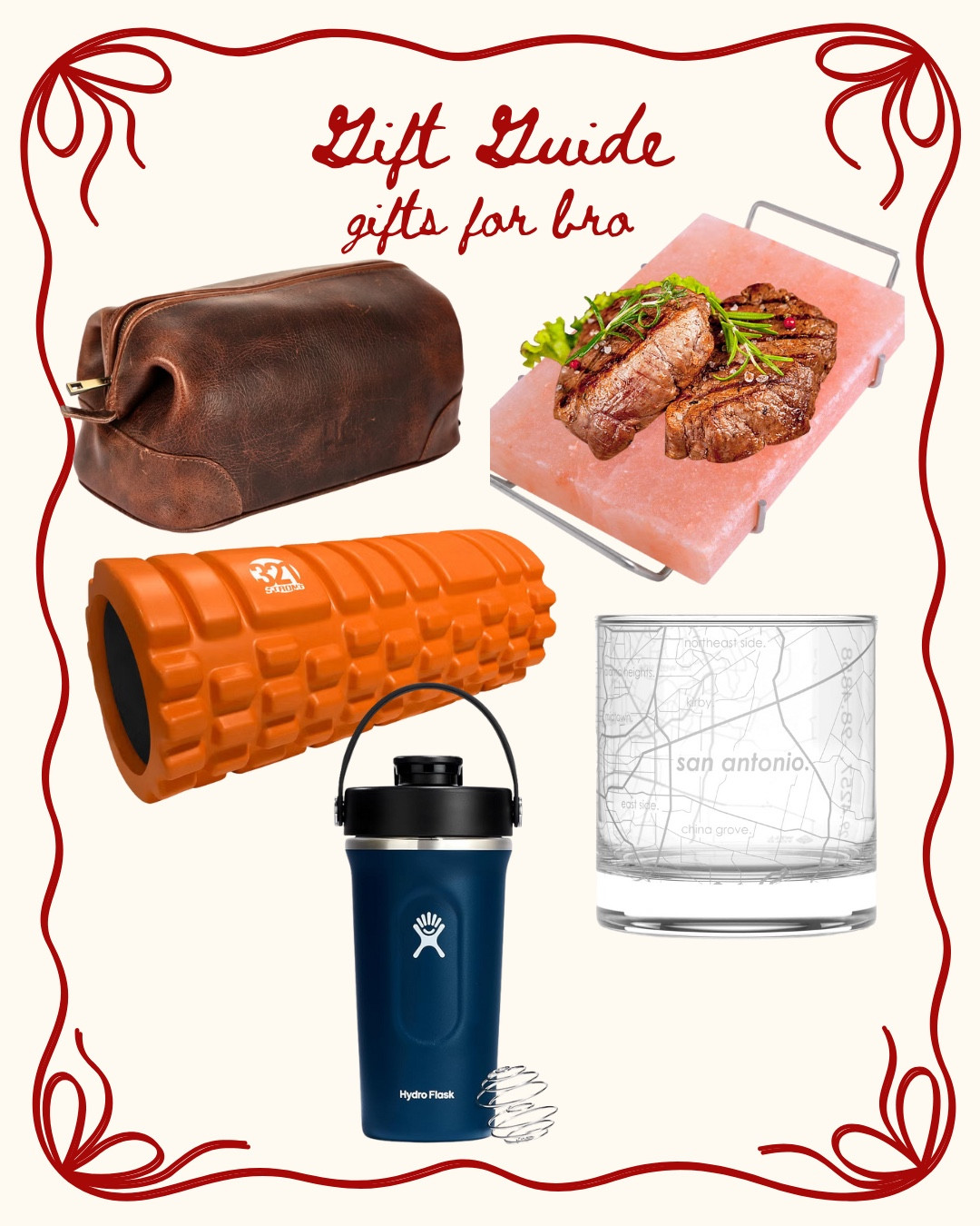 Gifts for brother, gift guide, hydroflask, glassware, toiletry bag, foam roller, gifts under $50

#LTKHoliday #LTKFindsUnder50 #LTKGiftGuide