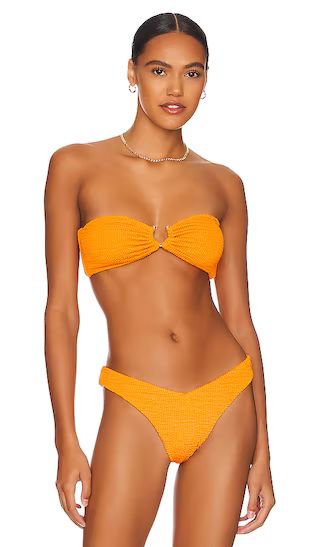 U Ring Bandeau Bikini Top in Carrot | Revolve Clothing (Global)